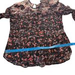 IRO  Lou Top in Black Floral Red Long Sleeve Sheer Puff Sleeve Size 6‎ Medium M Photo 13