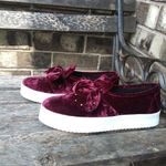 Rebecca Minkoff  velvet burgundy stacey sneakers Photo 2