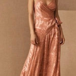 Hutch Anthropologie  Size M Alden Wrap Maxi Dress Blush Burnout Photo 0