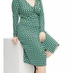 Diane Von Furstenberg 💕DVF x TARGET💕 Long Sleeve Midi Arrow Geo Green Wrap Dress XL Photo 0