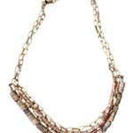 None Multilayer necklace with natural beads and stones on Paper Clip Adjustable chain Photo 0