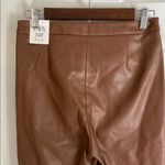ZARA Brown Boho, Western Faux Leather Leggings Photo 3