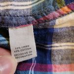 Gilly Hicks  SYDNEY PLAID BUTTON FRONT SHIRT LINEN COTTON BLEND S Photo 11