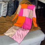Eloquii New Anya Patchwork Colorblock Bodycon Dress in Pink & Orange Photo 0