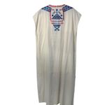 Figue Embroidered Maxi Dress Cream Blue Red Geometric Boho Embroidered Cotton XL White Photo 1