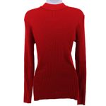Venus  Cherry Red Eyelet Detail Ribbed Long Sleeve Holiday Party Sexy Going Out M Photo 3
