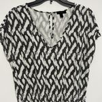 J.Crew  V Neck Romper with Tie Black and White Size Small Photo 1