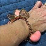 Betsey Johnson VINTAGE  Chunky PINK LUCITE Heart Puffy Huge Heart Bracelet Rare Photo 8