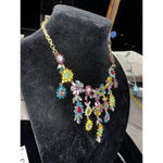 Betsey Johnson gold tone flower PALISADE LOST necklace And Earrings Set Photo 7