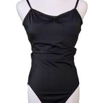 Black Athletic U Back One Piece Swimsuit‎ Moderate Coverage MEDIUM Minimalist Photo 0