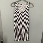 Yala Womens Chevron Tank Dress Navy White Size M Sleeveless Midi Casual Black Size M Photo 3