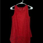 Alfani  Vibrant Red Sleeveless Lace Tank Top Photo 2