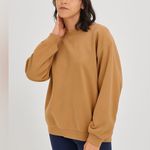 Aerie  Pleated Sleeve Crew Sweatshirt- Caramel Photo 0