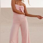 Petal and Pup  Poppy Bow Detail Strapless Cotton Blend Jumpsuit, Size Small, $89 Photo 0