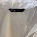 ZARA  Satin Effect Long Sleeve Mini Dress Size Small Womens White 2950/331 Photo 4
