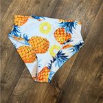 Retro High Waisted White and Orange Bikini Photo 1