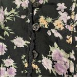 Hippie Rose  Floral Black Orange Purple Button Down  Top size XS NWT Photo 3