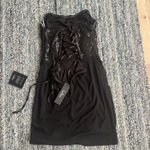 Lulus Black Mesh Sequin Strapless Mini Dress Photo 2