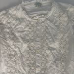 Sundance  White Embroidered Eyelet LS Collared Button-Front Shirt – Small Photo 1