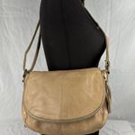 Lucky Brand  Womens Crossbody Stash Bag Purse Beige Leather Photo 0
