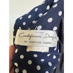 Vintage Navy/White Polka Dot Womens Dress Sheath 80s Retro Fun Whimsy USA Made Blue Size 10 Photo 4