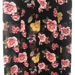 Dark Floral Maxi Skirt Chiffon Front Slits Romantic Coquette Dark Fairy Event Black Photo 9