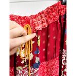 Vintage Y2K Patchwork Floral Midi Skirt Free Size Boho Feminine Hippie Artsy Red Photo 3