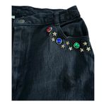 American Vintage Vintage Cap Ferrat 80's black denim high waist Jeans with stars & stones size 13 Photo 14