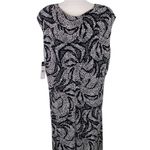 CHAPS Dress 24/24W Black Cream V-Neck Cap Sleeves Stretch New Photo 9