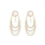 Crystal Fashion Luxury Vintage style Pearl Long Earrings for Women Dangle‎ new Photo 2