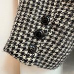 ZARA Vintage Black & White Houndstooth Blazer 100% Wool Velvet Trim Size 10 Med Photo 8