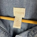Chico's  Chambray Denim Embroidered Button Down‎ Shirt Size 2 Large Blue Western Photo 4