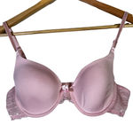 Jessica Simpson Lace Push Up Bra Womens 36B Pink Romantic Coquette Underwire Photo 0