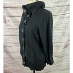 Chico's 1 Snap Up Jacket Women M 8 Black Mock Neck Long Sleeve Pockets Zenergy Photo 2