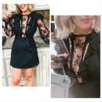 Princess Polly 🆕  Sorcerers Apprentice Black Lace Ruffle Mini Dress Photo 3