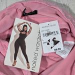 Naked Wardrobe Pink Sparkle Long Sleeve Wrap Crop Top Shirt Womens Size L T2285 Photo 2