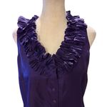 J.Crew Women's Silk Ruffle Cami Top Purple Size 2 Sleeveless V Photo 1