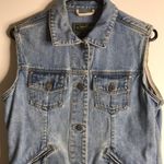 Eddie Bauer  button down denim vest with cutoff sleeves size small Photo 1