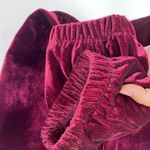 OAT New York Slim Velour Jogger Pants Womens Medium Cherry Elastic Waist & Ankle Photo 4