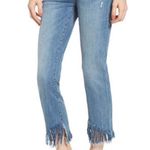 DL1961  Mara Instasculpt Straight Ankle Jeans Destroyed Raw Fringe Hem Photo 1