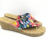 Croft & Barrow espadrille wedge sandals floral print women’s Size 9M Photo 4