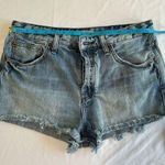 Free People Rock Denim Uptown Denim Shorts Raw Hem Button Fly Hi Rise SZ 29 | 8 Photo 8