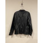 Marcelle Renee Jacket Womens Medium Black Faux Leather Blazer Vegan Lined Photo 3