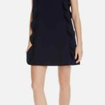 Ted Baker Torriya Ruffled High Neck Zip Back Sleeveless Dress Navy Size TB1/US4 Photo 2