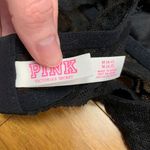 PINK - Victoria's Secret  Bralette womens Medium‎ A-C Black Lace Halter Wireless Photo 2