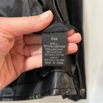 Baccini  Faux Black Leather Jacket Size Petite Medium Biker Zip Photo 7