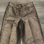 Madewell  High Rise Slim Emmett Wide-Leg‎ Crop Pants Bronze Metallic Size 25 Photo 2