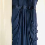 David's Bridal David’s Bridal Navy Chiffon Strapless Long Dress, sz. 2 Photo 4