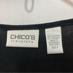 Chico's Chico’s Travelers Black Holographic Gold Floral Paisley Long Sleeve V-neck Top Photo 2