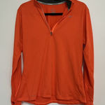 Nike Dri FIT Orange Long Sleeve 1/4 Zip Running Athletic Pullover Women L Photo 0
